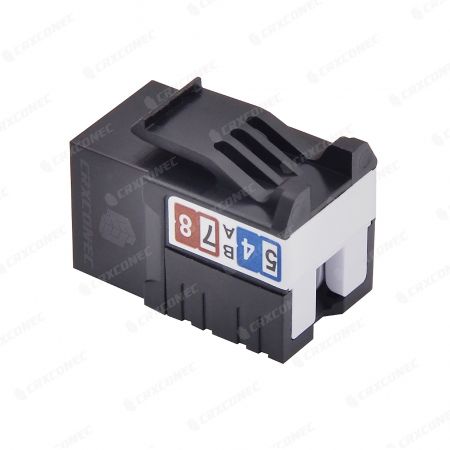 Gniazdo Keystone Ethernet 90 stopni, czarne, do panelu krosowego o dużej gęstości